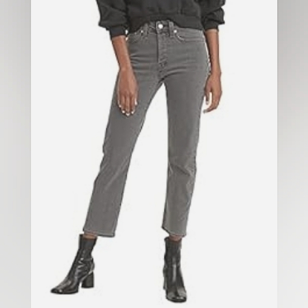 Levis Wedgie Straight Women's Gray Distressed Jeans